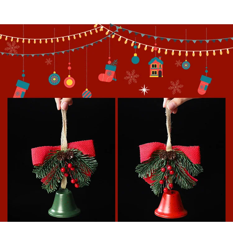 Christmas gift Christmas Bell Bow Pendant four pieces