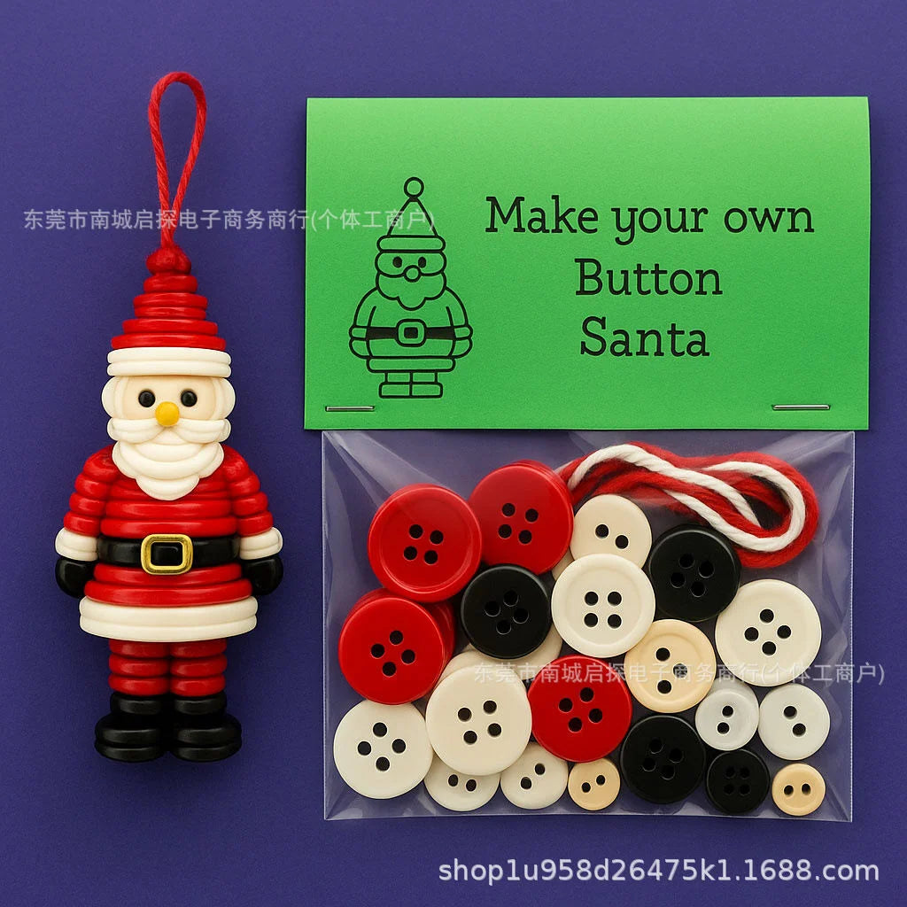 Christmas gift Christmas Button Ornament - Festive Santa
