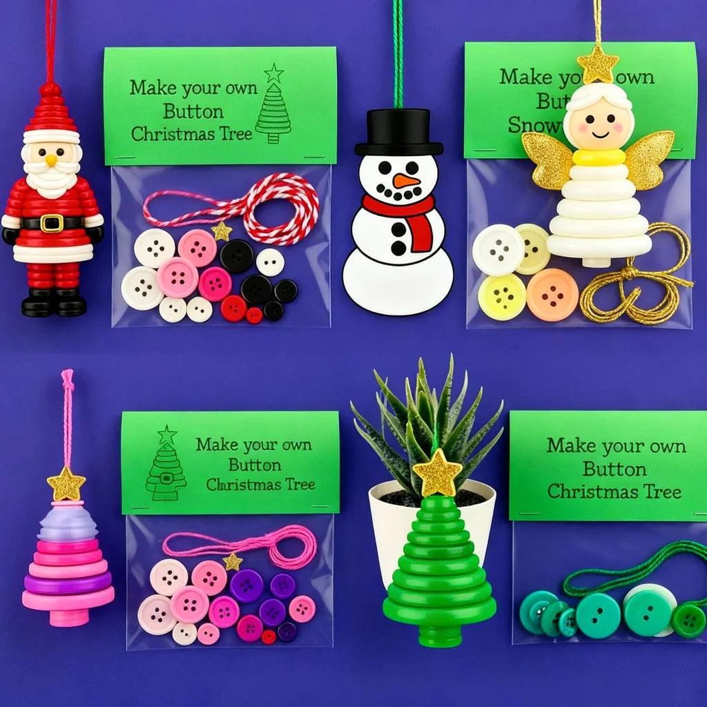 Christmas gift Christmas Button Ornament - Festive Santa
