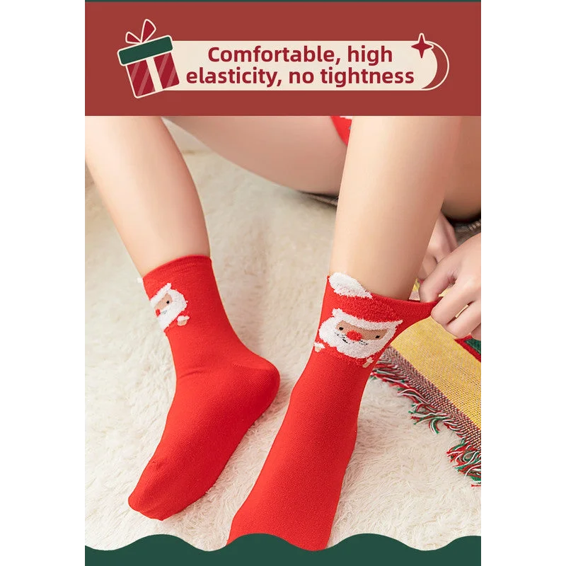 Christmas gift Christmas Socks Combed Cotton 4 Pair Medium