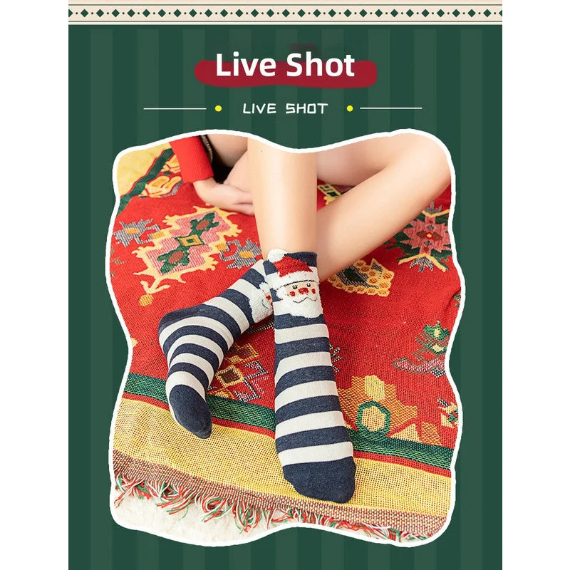 Christmas gift Christmas Socks Combed Cotton 4 Pair Medium
