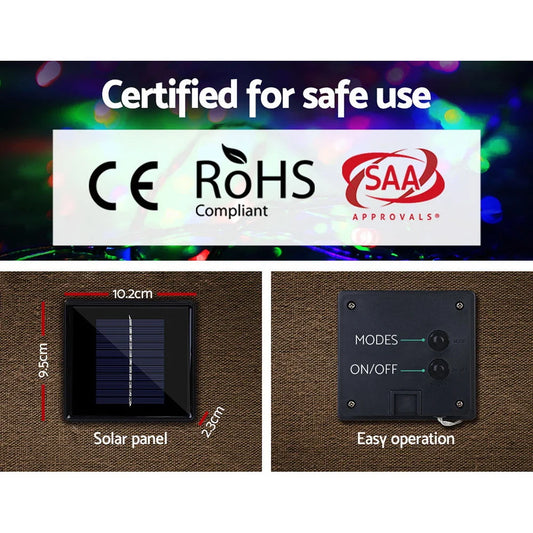 Christmas Icicle Lights 500 LED Solar Powered 20M Outdoor