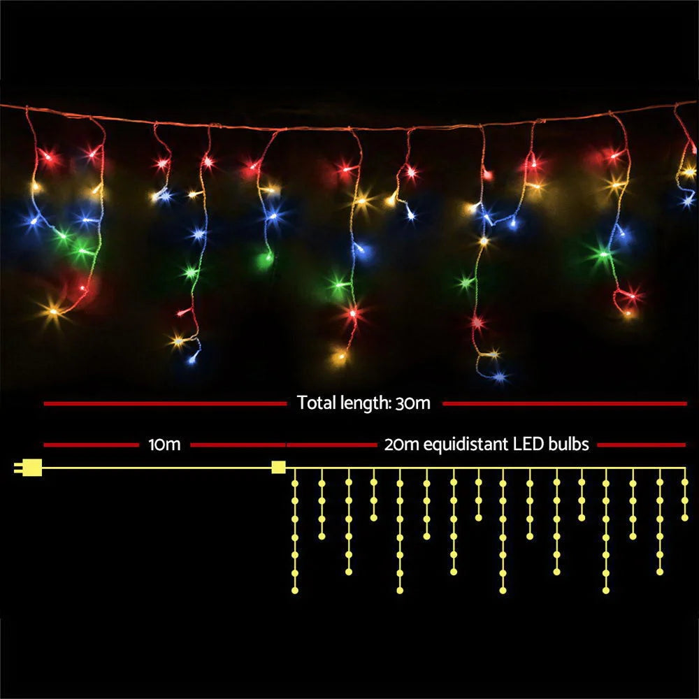 Christmas Icicle Lights 800 LED - Multicolour - Lighting