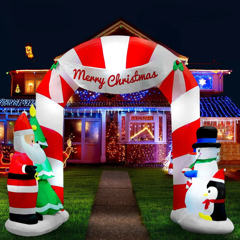 Christmas Inflatable Archway 3M with Santa Xmas Decor LED