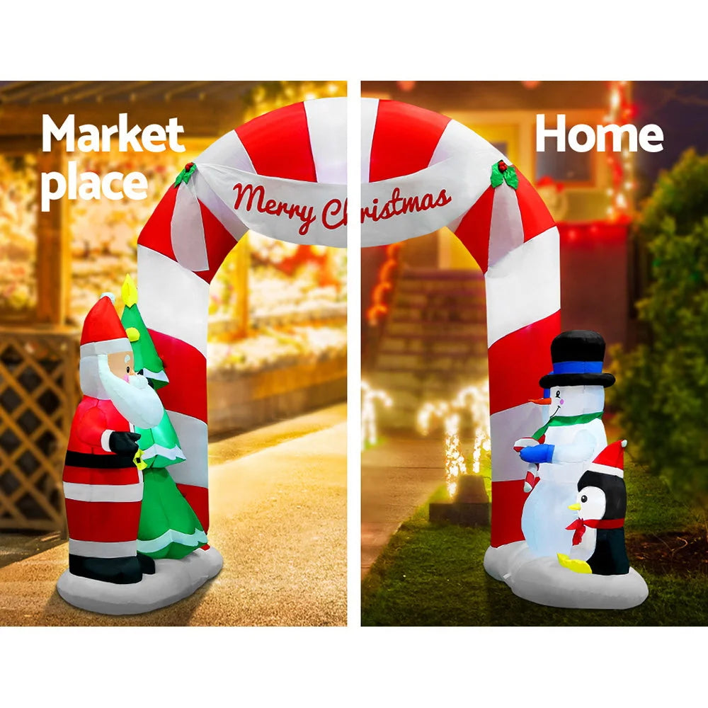Christmas Inflatable Archway 3M with Santa Xmas Decor LED