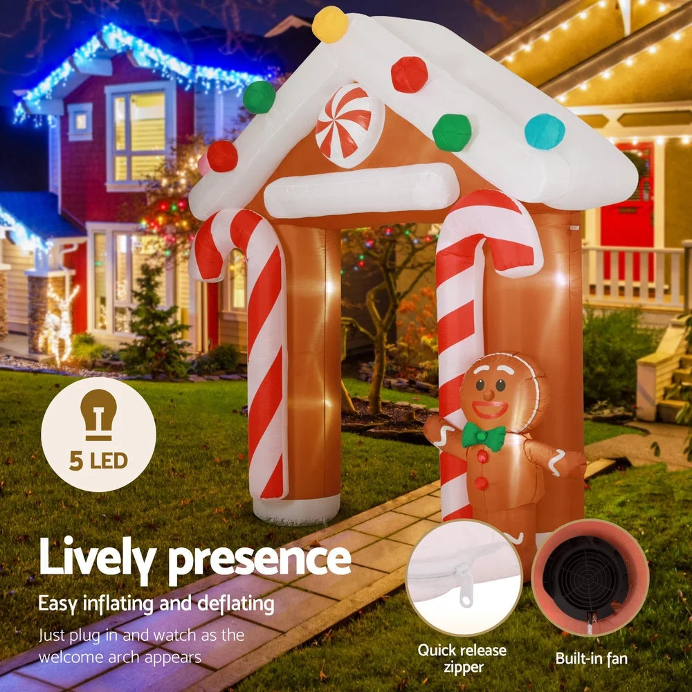 Christmas Inflatable Archway Gingerbread 2.8M LED