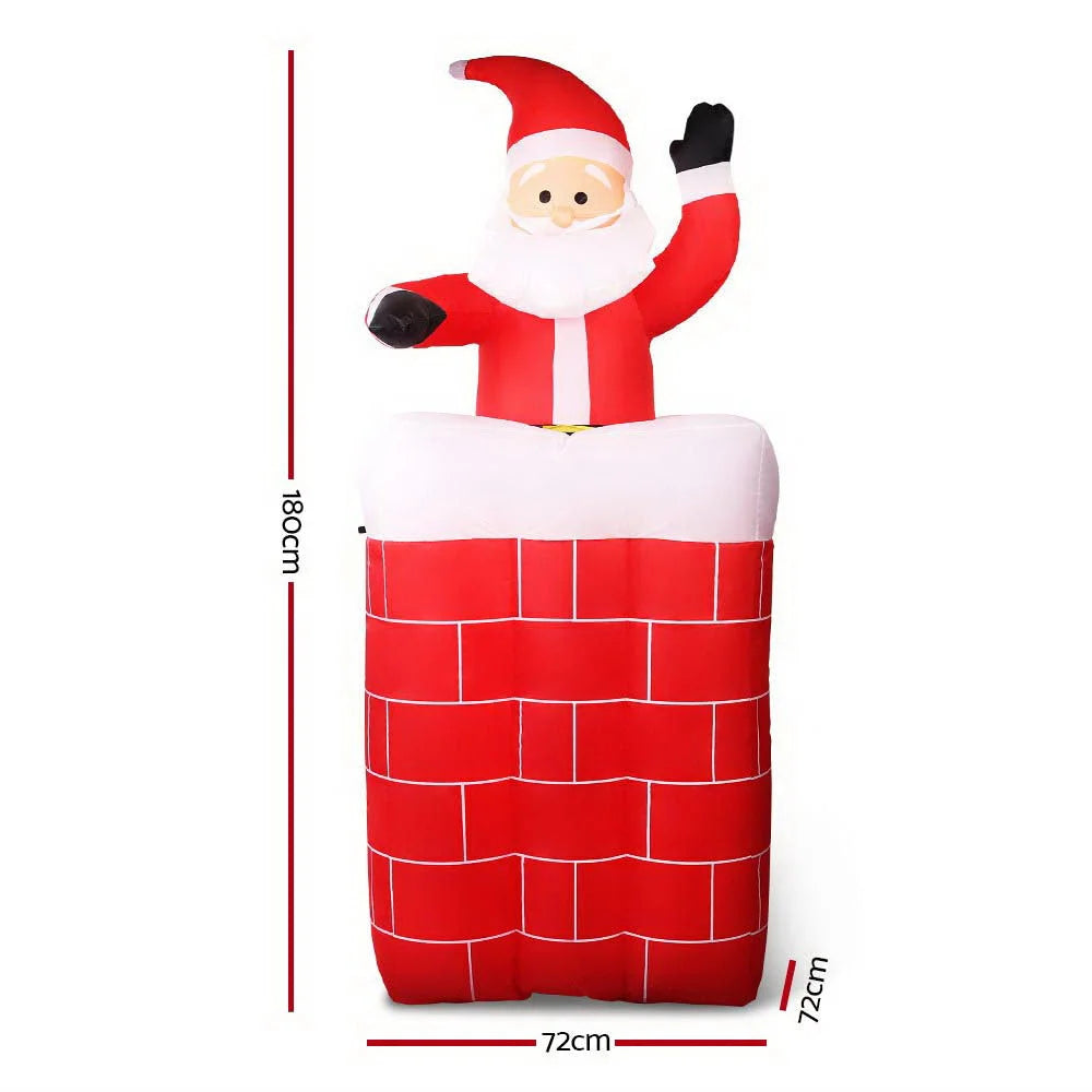 Christmas Inflatable Archway with Santa - 1.8M Xmas Decor