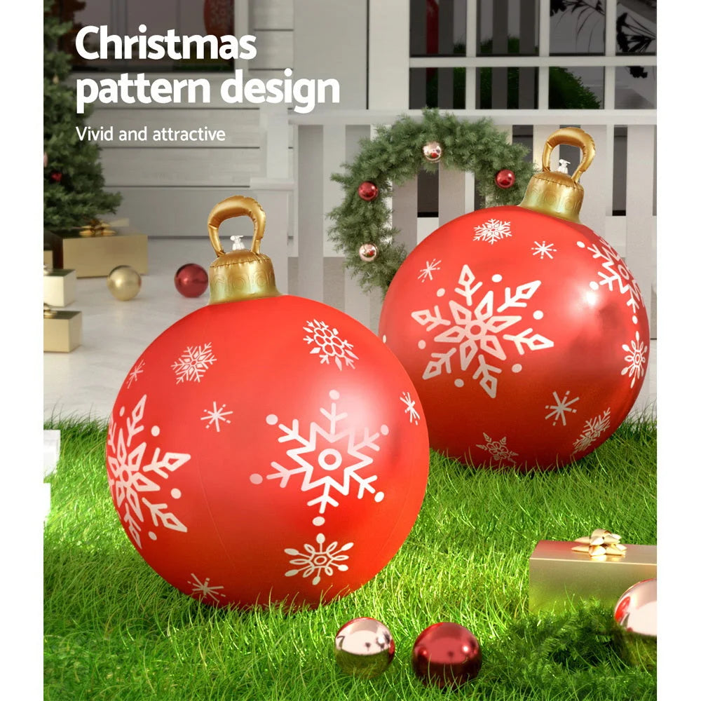 Christmas Inflatable Ball 60cm Decoration Giant Bauble - Red
