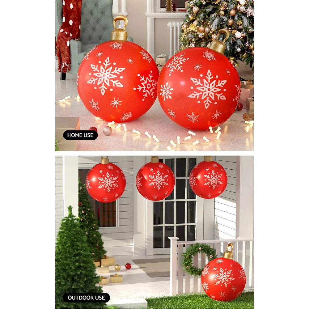 Christmas Inflatable Ball 60cm Decoration Giant Bauble - Red
