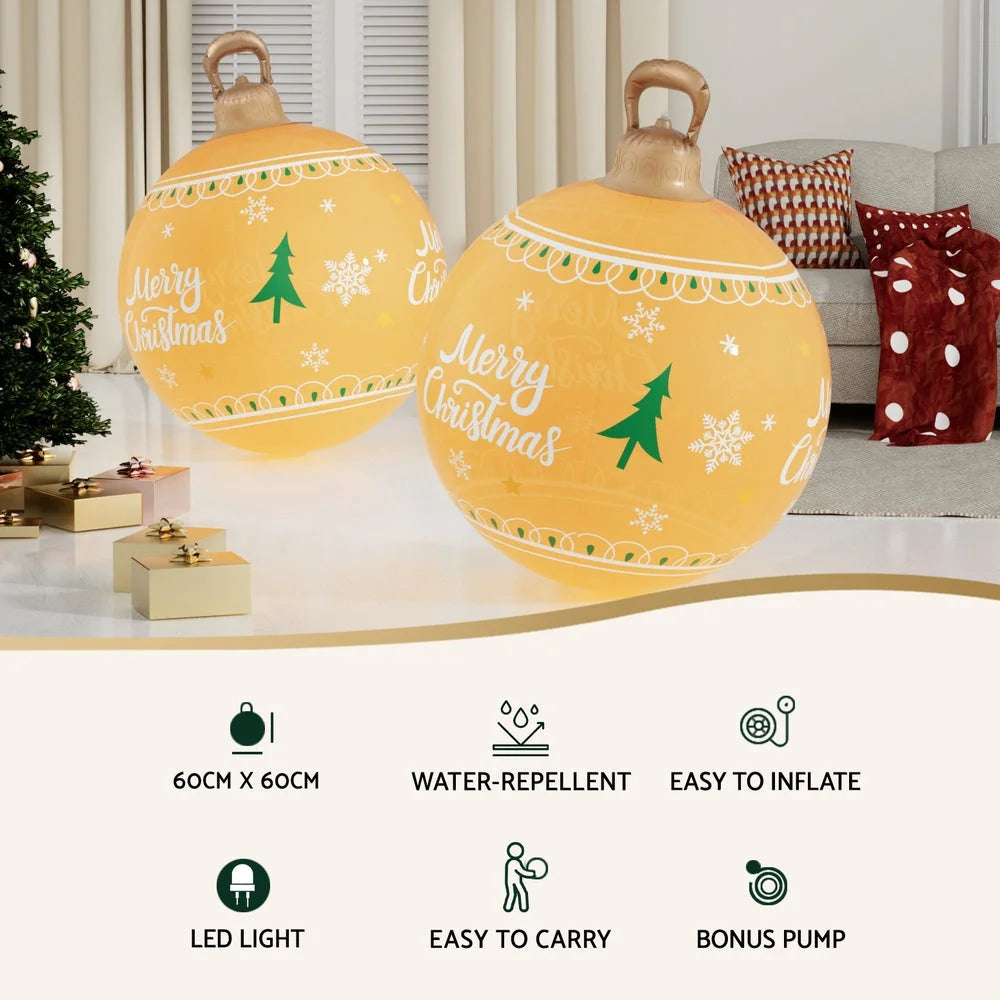 Christmas Inflatable Ball 60CM LED Illuminated Xmas