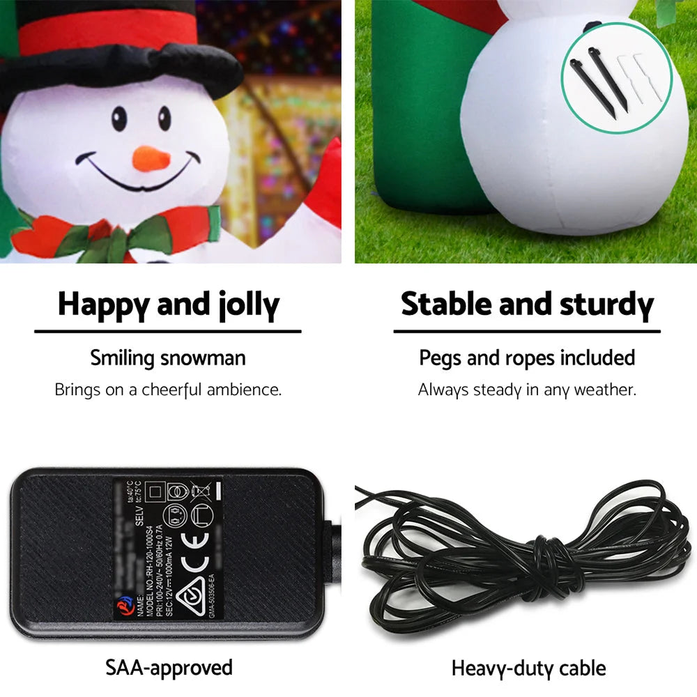 Christmas Inflatable Giant Archway Santa Snowman - 2.8M