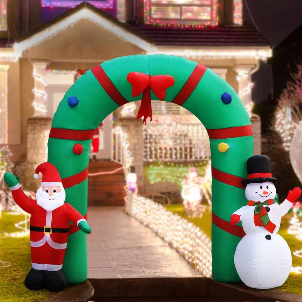 Christmas Inflatable Giant Archway Santa Snowman - 2.8M