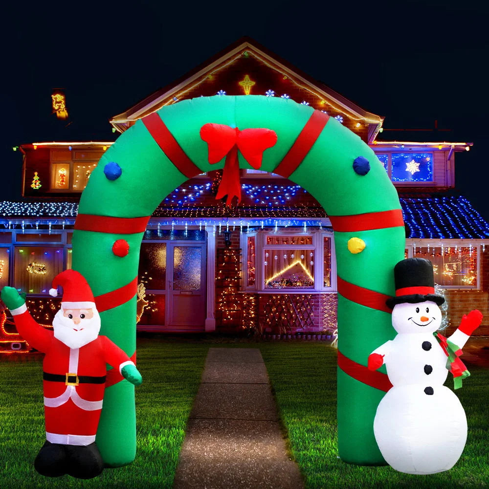 Christmas Inflatable Giant Archway Santa Snowman - 2.8M