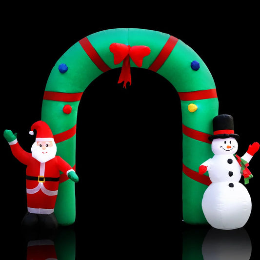Christmas Inflatable Giant Archway Santa Snowman - 2.8M