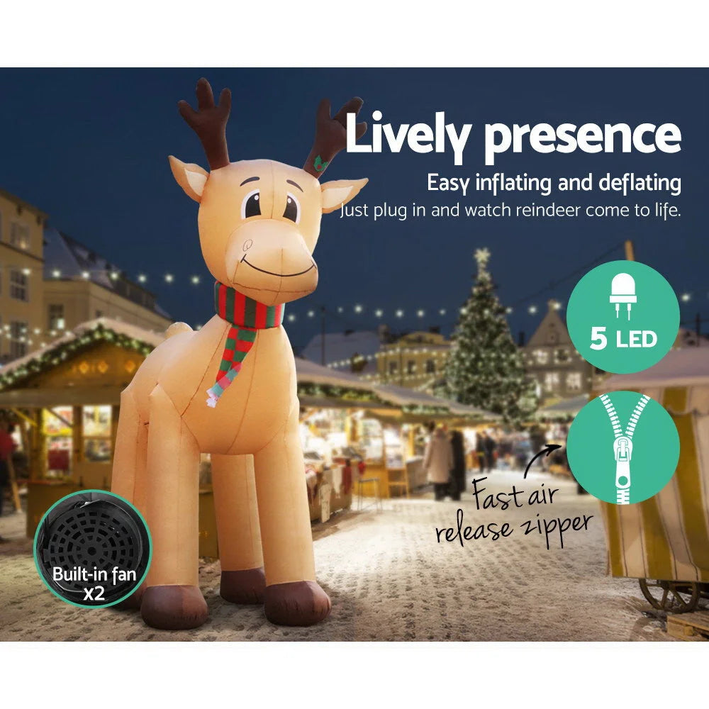 Christmas Inflatable Reindeer 5M Giant Deer Outdoor