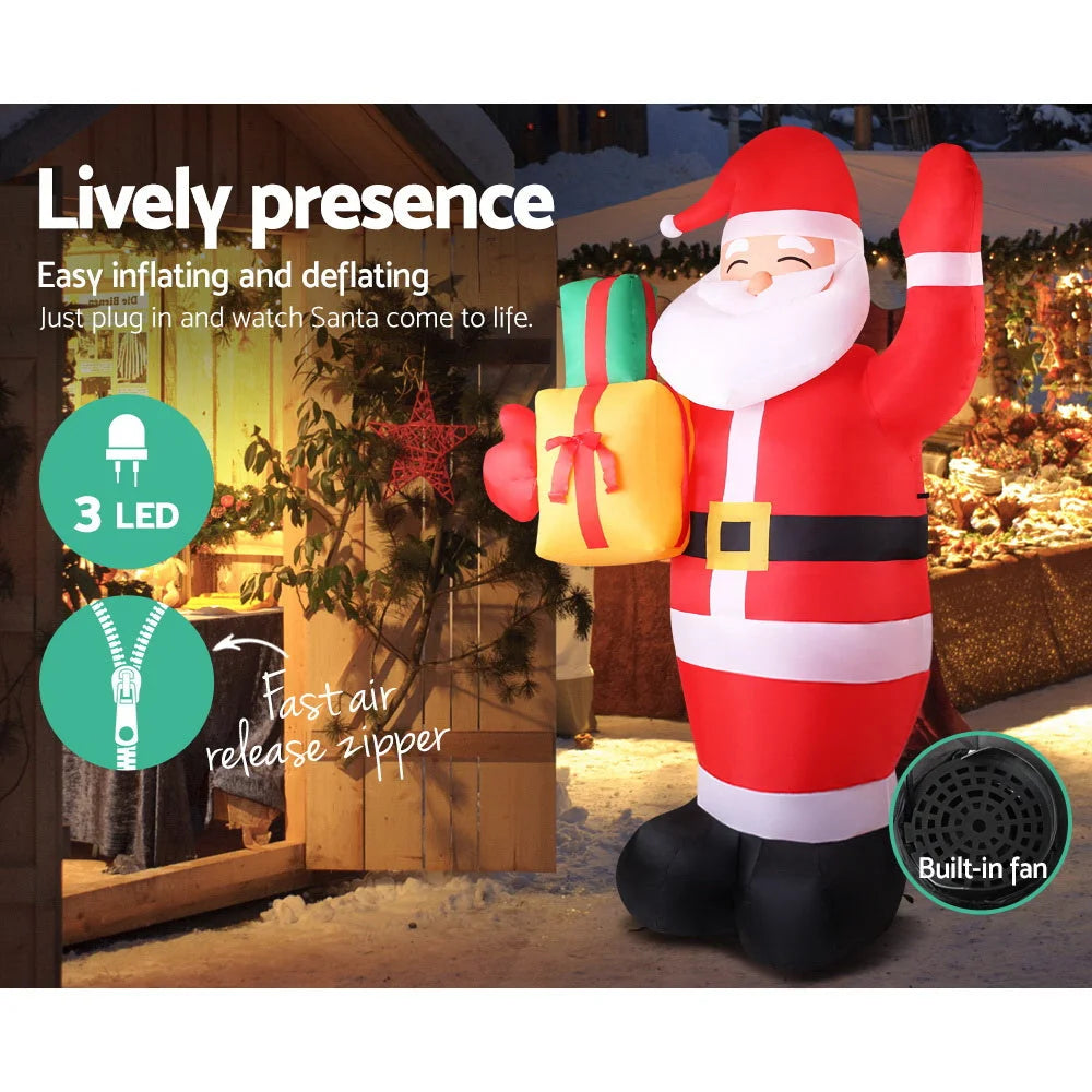 Christmas Inflatable Santa 2.4M - Xmas Light Decor LED