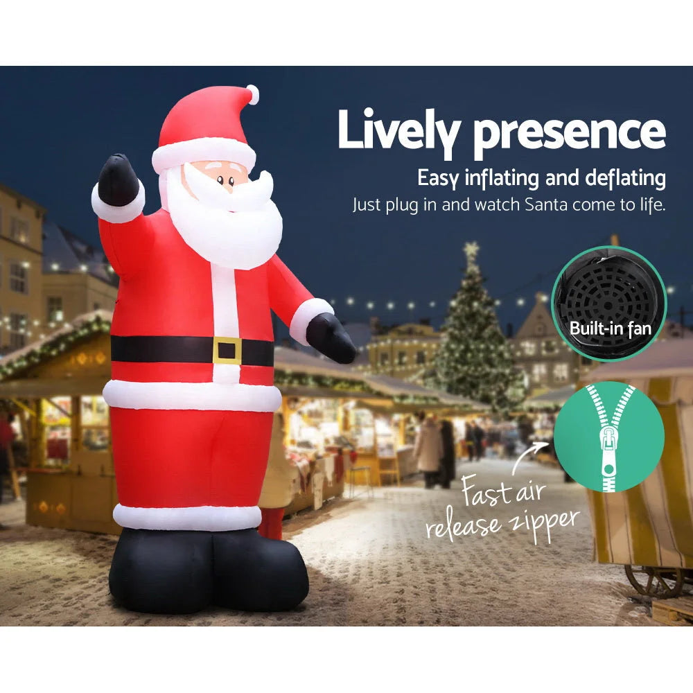 Christmas Inflatable Santa 5M Outdoor Air-Powered Light