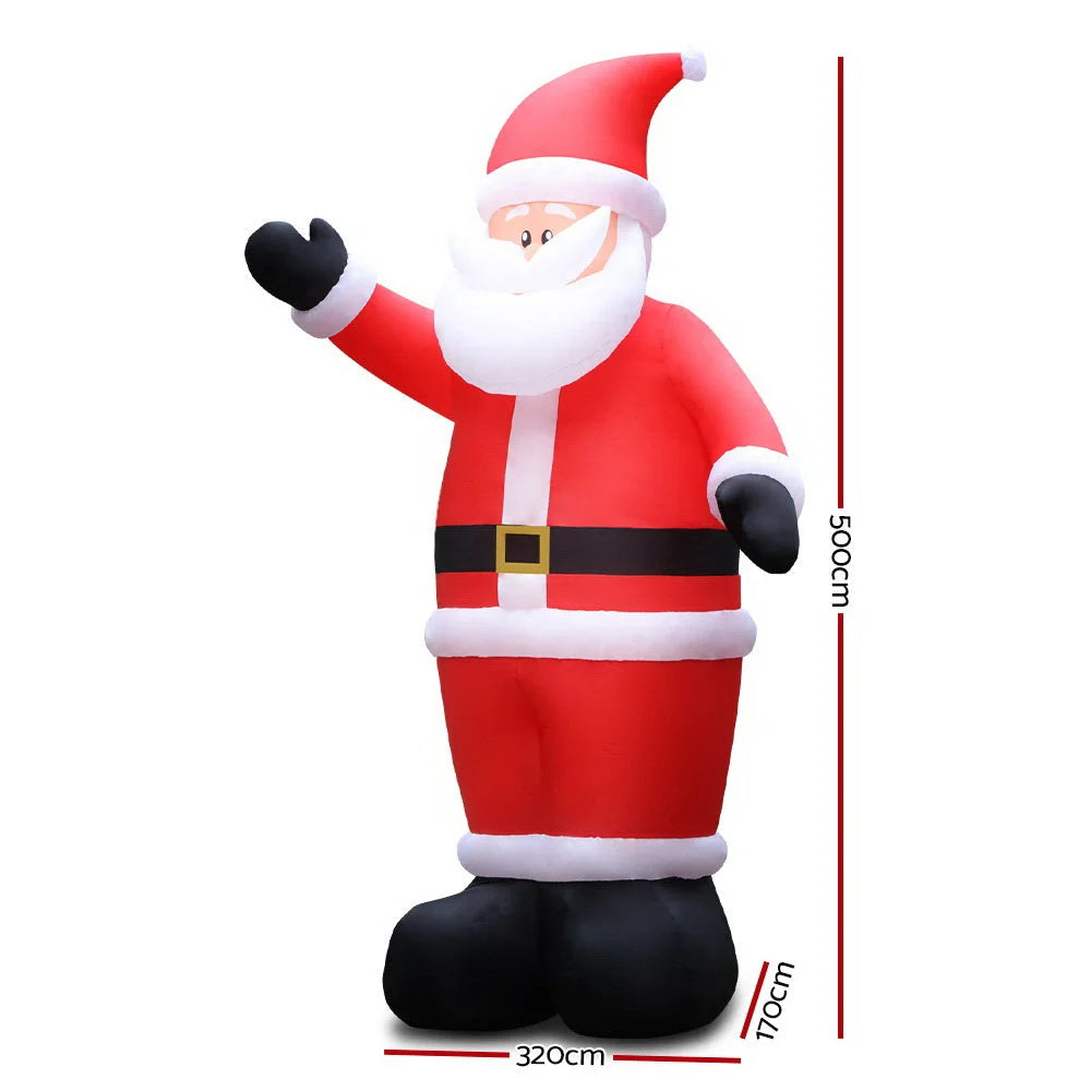 Christmas Inflatable Santa 5M Outdoor Air-Powered Light