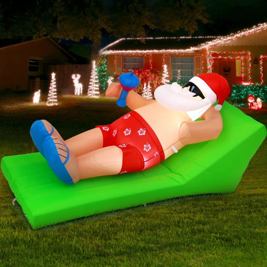 Christmas Inflatable Santa Bench 1.8M LED Illuminated