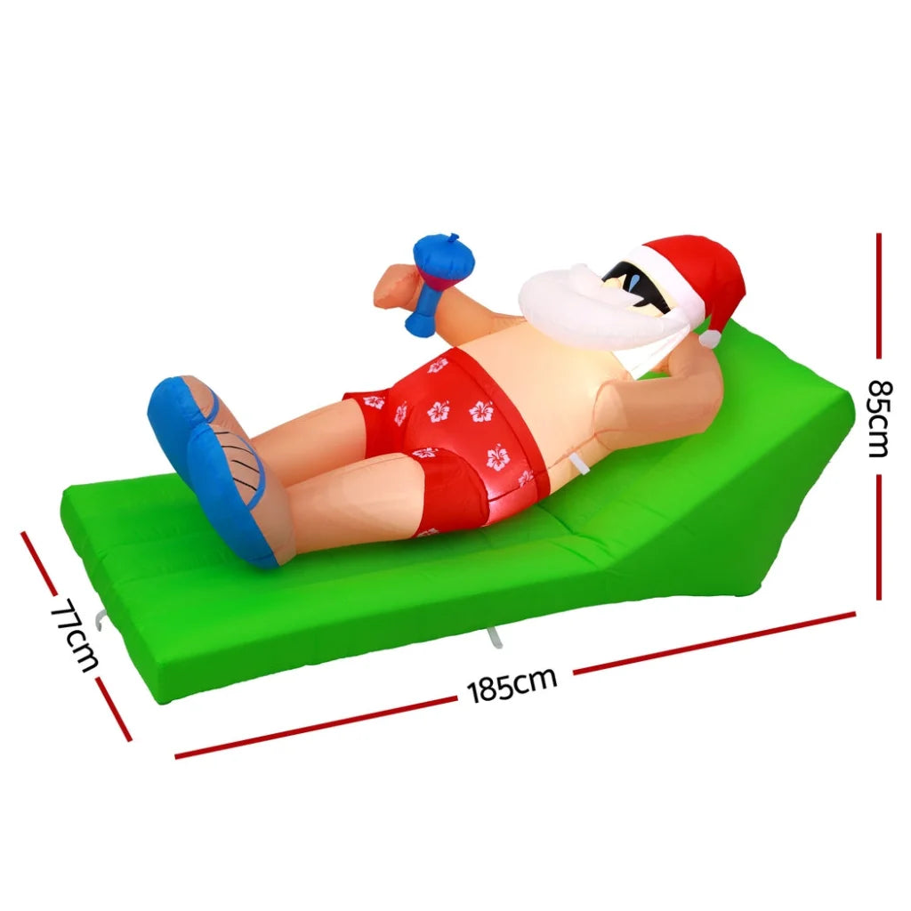 Christmas Inflatable Santa Bench 1.8M LED Illuminated