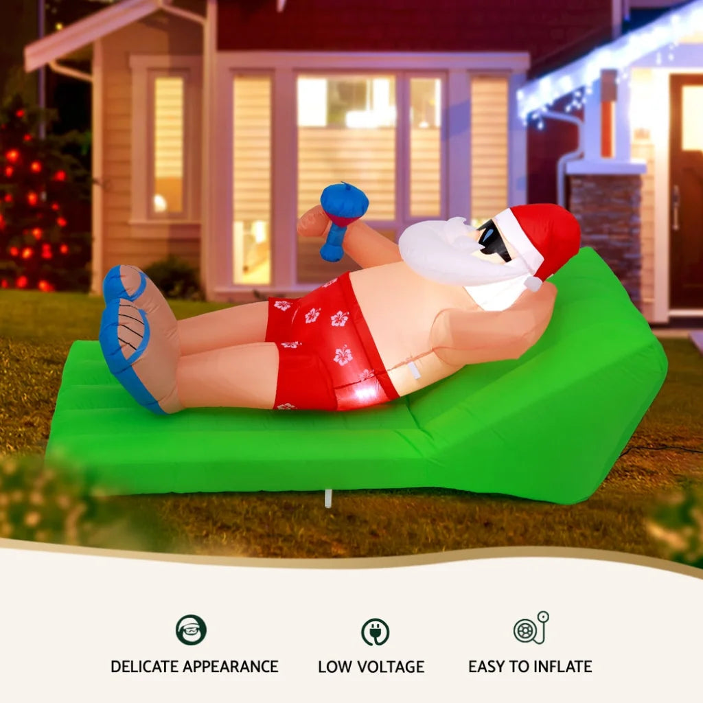 Christmas Inflatable Santa Bench 1.8M LED Illuminated