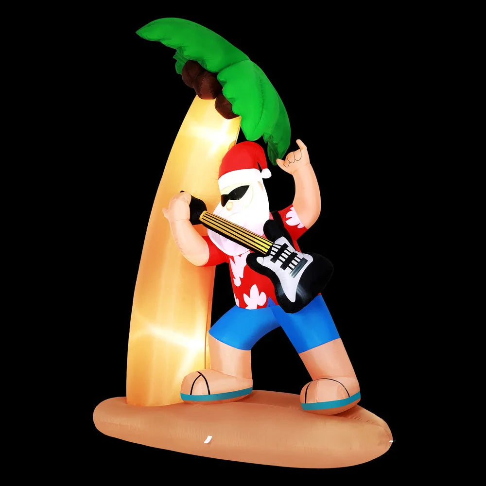 Christmas Inflatable Santa Guitar 2.1M LED Illuminated