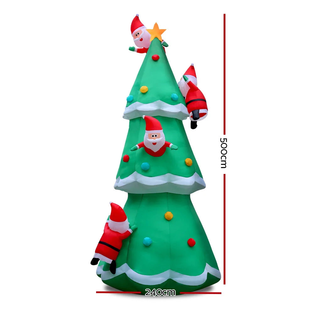Christmas Inflatable Santa on Christmas Tree 5M Xmas Decor