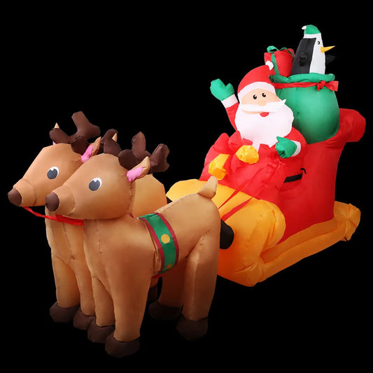 Christmas Inflatable Santa Sleigh Ride Reindeer Deer - 2.2M