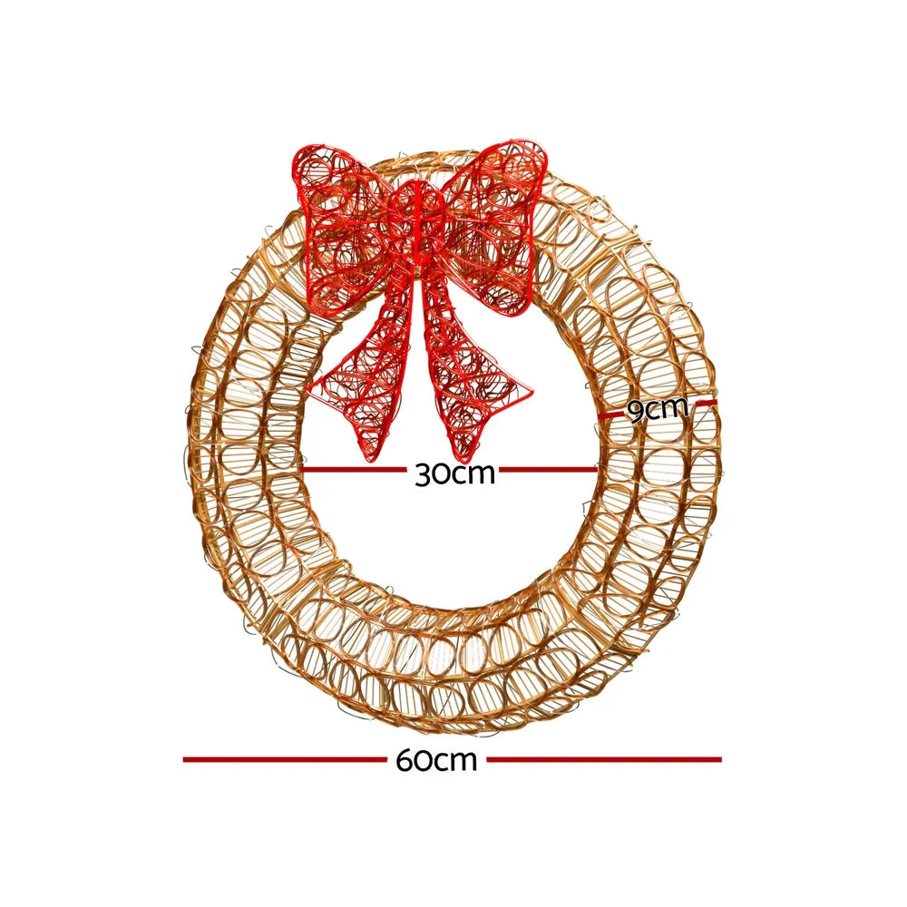 Christmas Lights 0.6M 160 LED Motif Solar Wreath Xmas