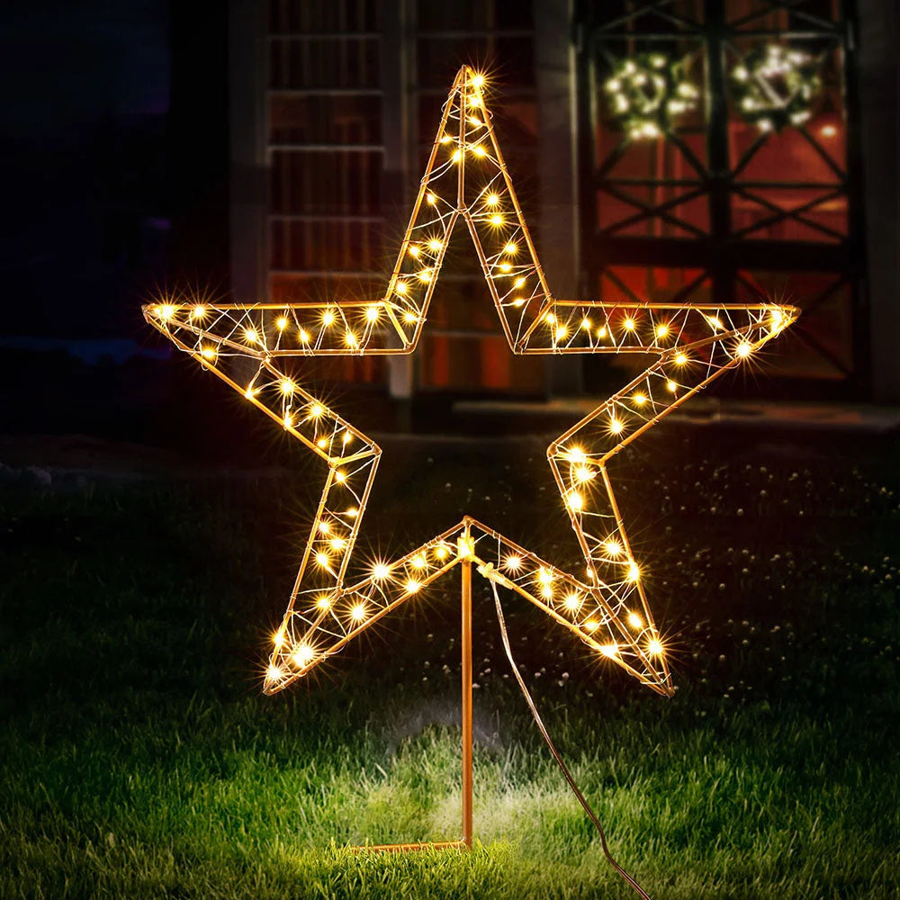 Christmas Lights 100 LED Fairy Light Ground Star Garden