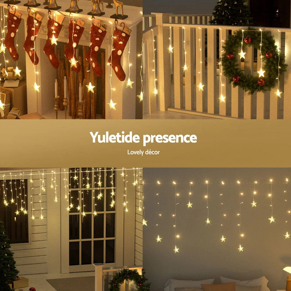 Christmas Lights 160 LED 6M Icicle Light Solar - Warm White