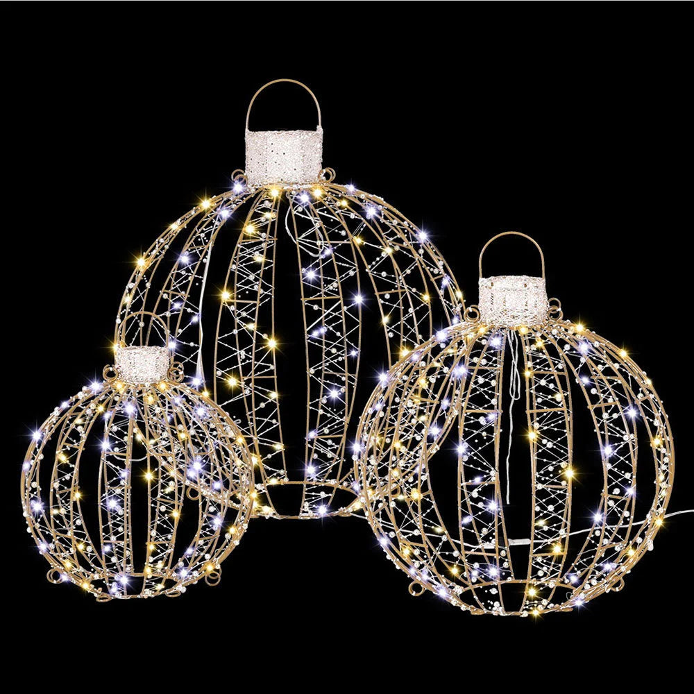 Christmas Lights 3PCS 360 LED Fairy Light Ball Decorations