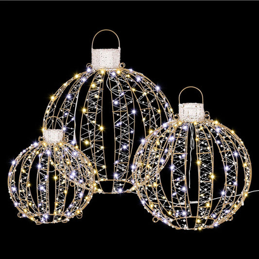 Christmas Lights 3PCS 360 LED Fairy Light Ball Decorations
