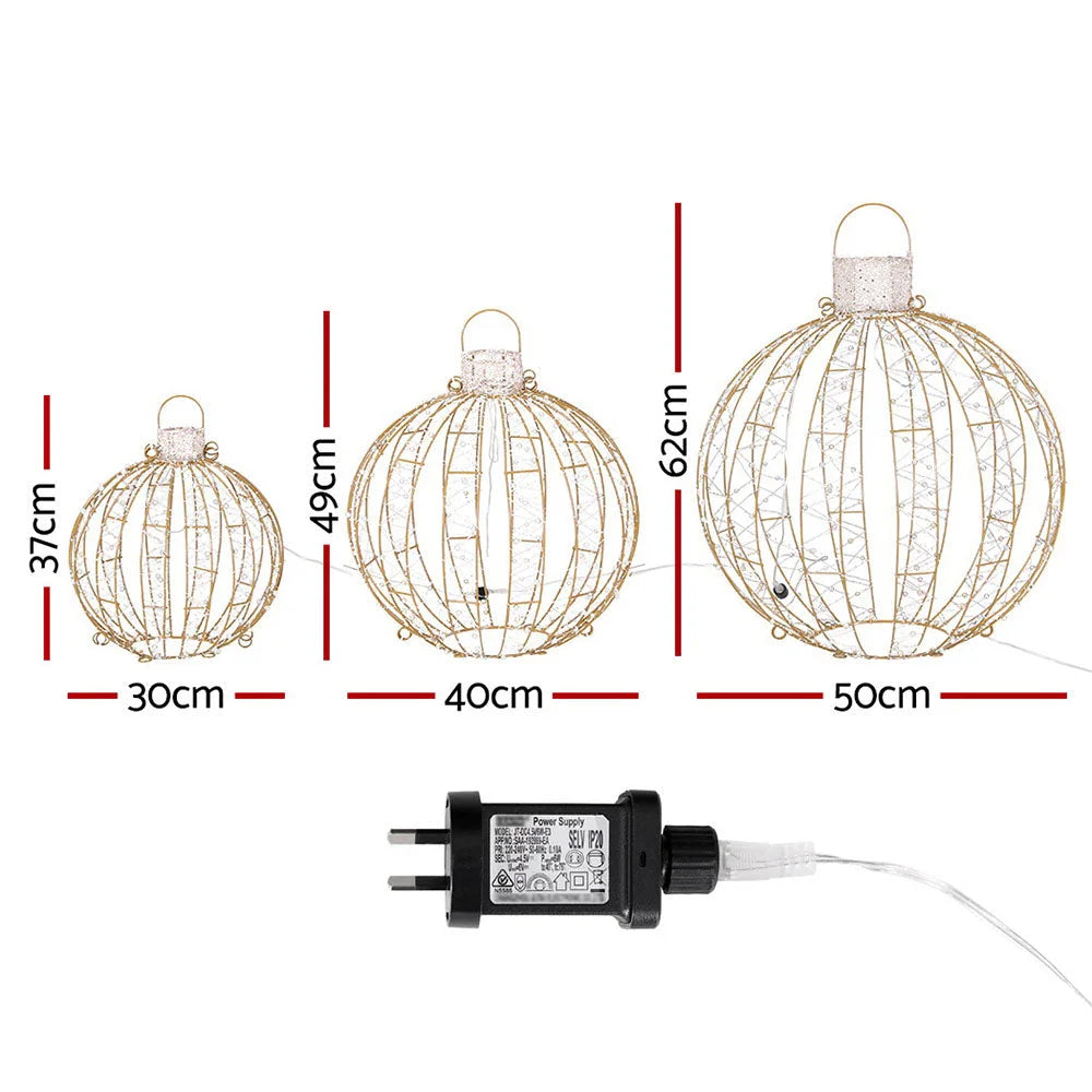 Christmas Lights 3PCS 360 LED Fairy Light Ball Decorations
