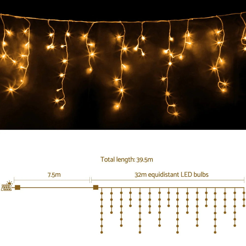 Christmas Lights Icicle Light 32M 960 LED Warm White