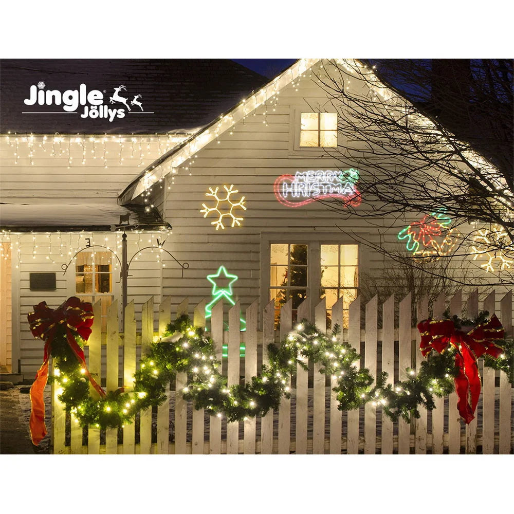 Christmas Motif Lights LED Rope Merry Xmas Waterproof