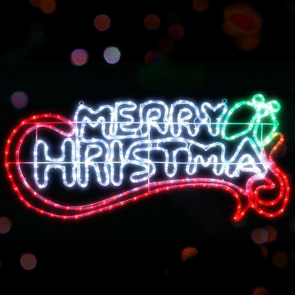 Christmas Motif Lights LED Rope Merry Xmas Waterproof