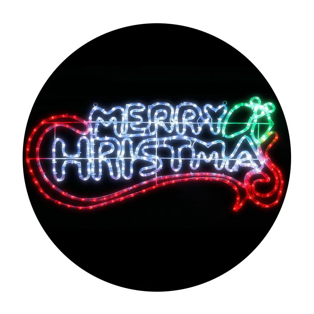 Christmas Motif Lights LED Rope Merry Xmas Waterproof