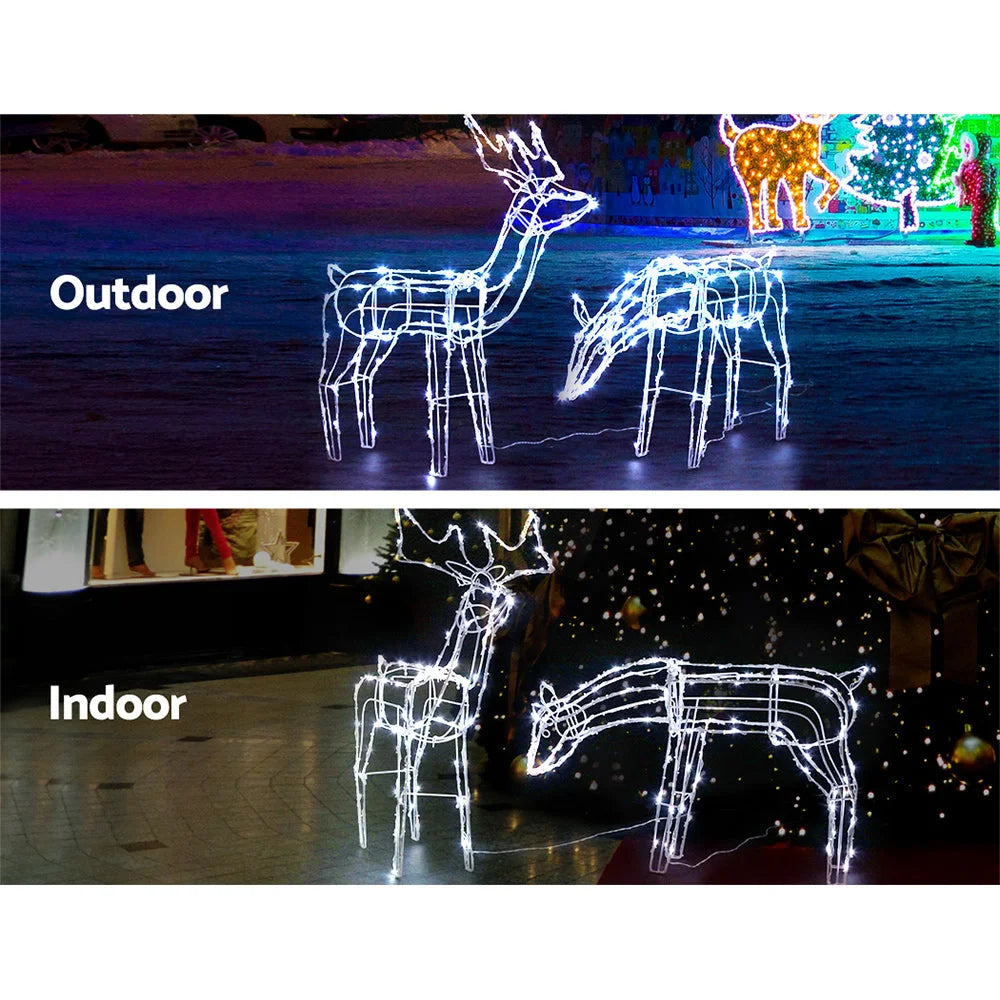 Christmas Motif Lights LED Rope Reindeer Waterproof Solar