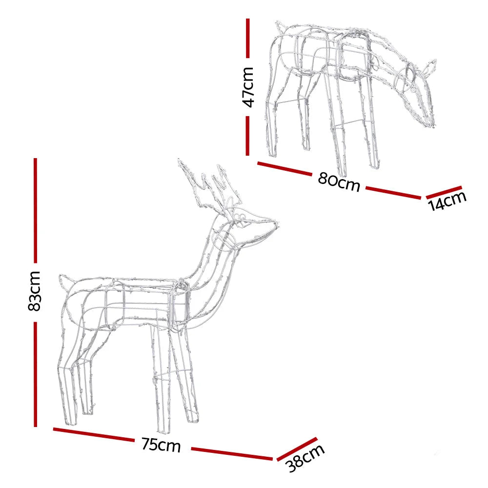 Christmas Motif Lights LED Rope Reindeer Waterproof Solar