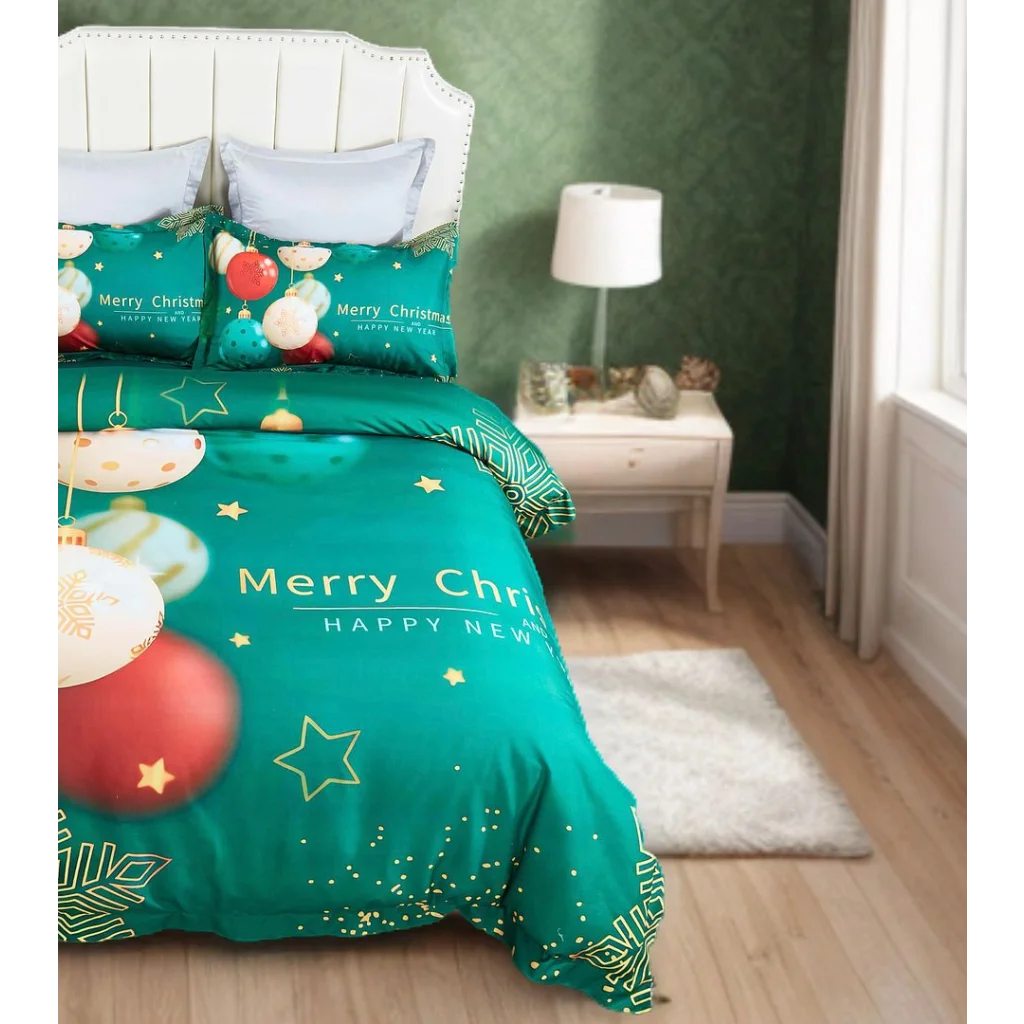 Christmas New Year Quilt Cover Set - King Size - Home &