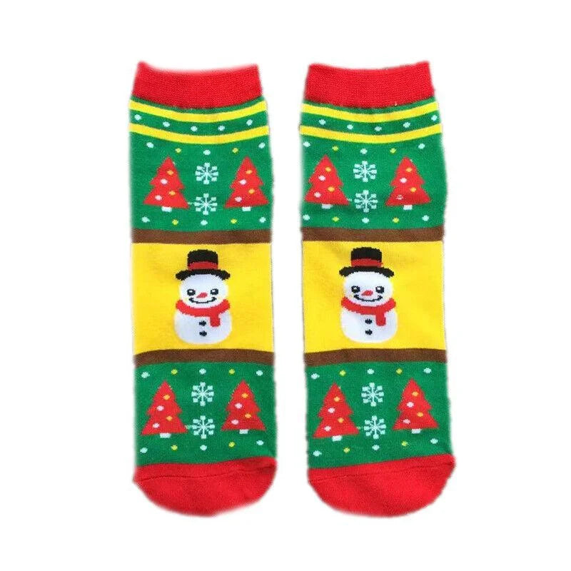 Christmas Socks Santa Reindeer Snowman Pattern Xmas Party