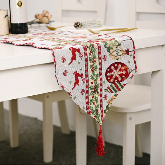 Christmas Table Runner Thickened Knitted Dining Tablecloth