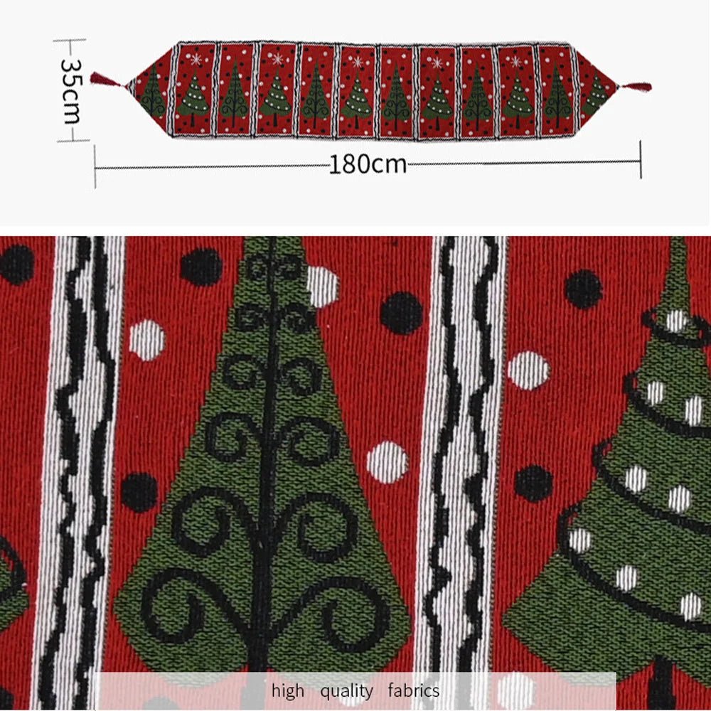 Christmas Table Runner Thickened Knitted Dining Tablecloth