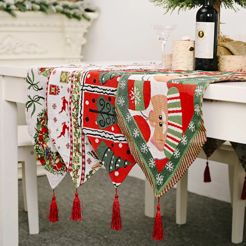 Christmas Table Runner Thickened Knitted Dining Tablecloth