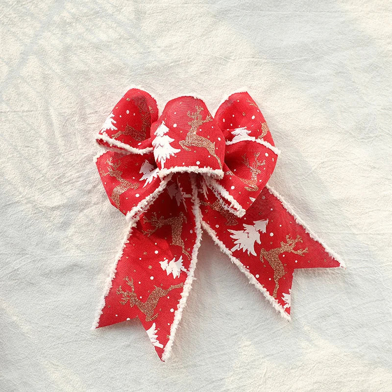 Christmas-Themed Decorative Wired Ribbon Burlap– Reindeer