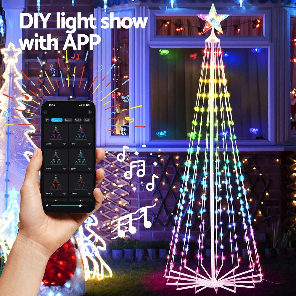 Christmas Tree 1.8M with 265 LED RGB Fairy Lights