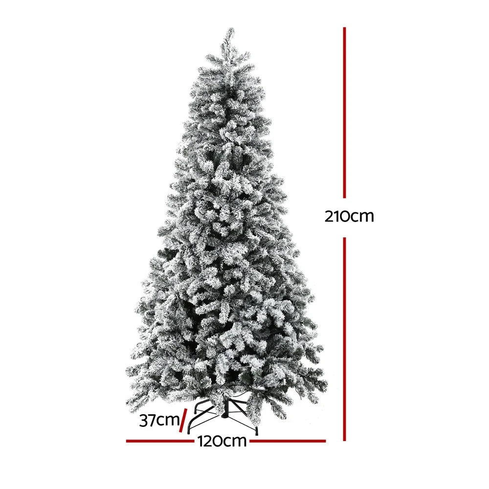 Christmas Tree 2.1M Snow Flocked LED Xmas Decoration - 8
