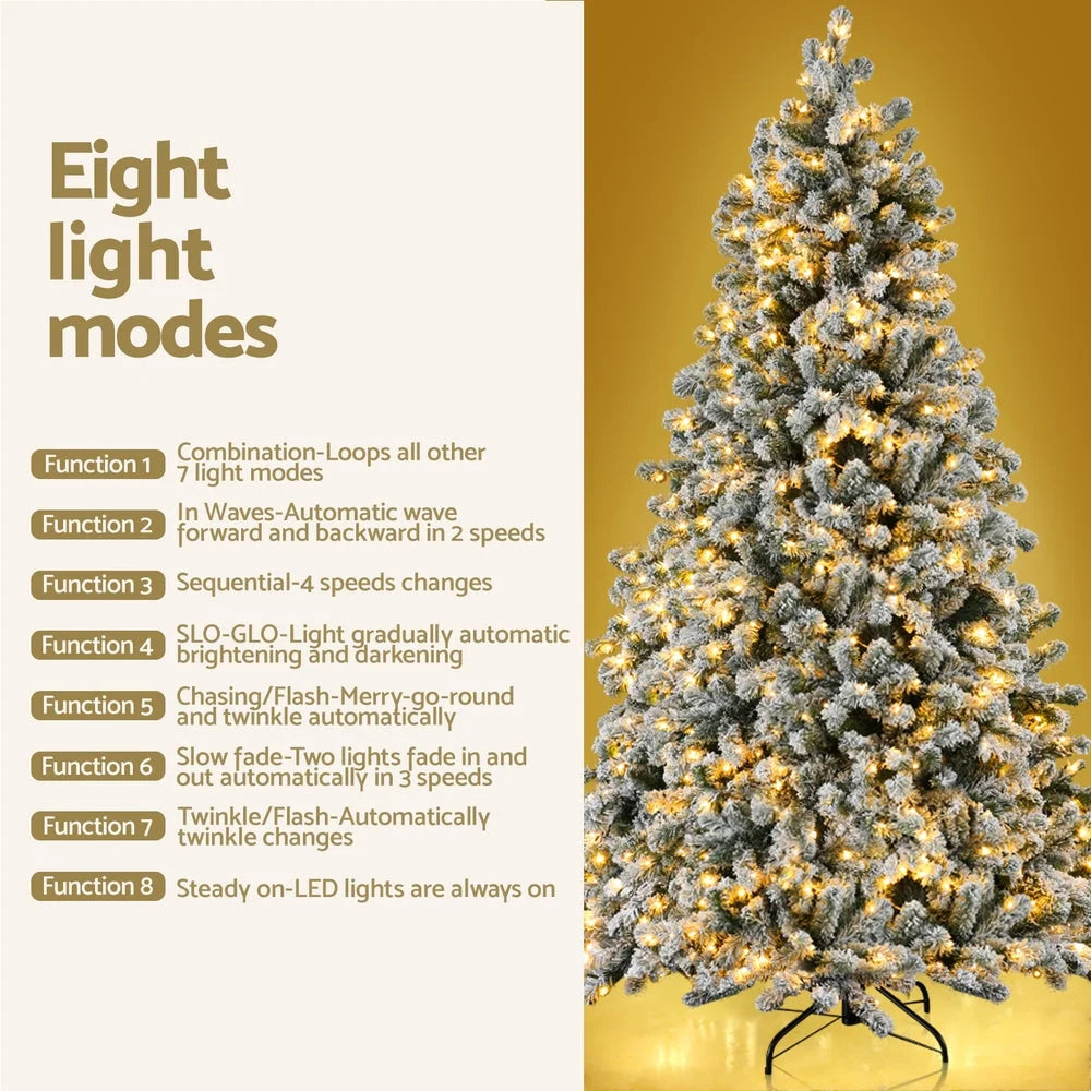 Christmas Tree 2.1M Snow Flocked LED Xmas Decoration - 8