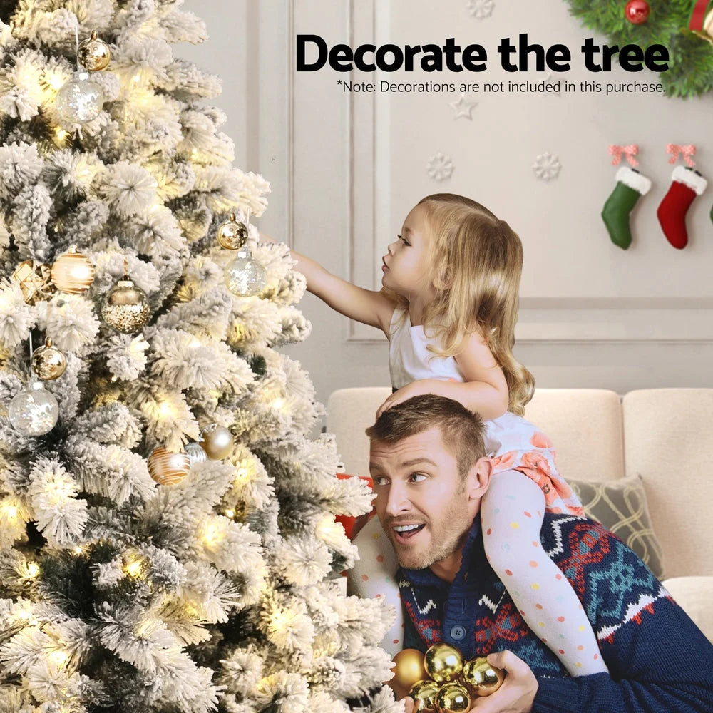 Christmas Tree 2.1M Snow Flocked LED Xmas Decoration - 8